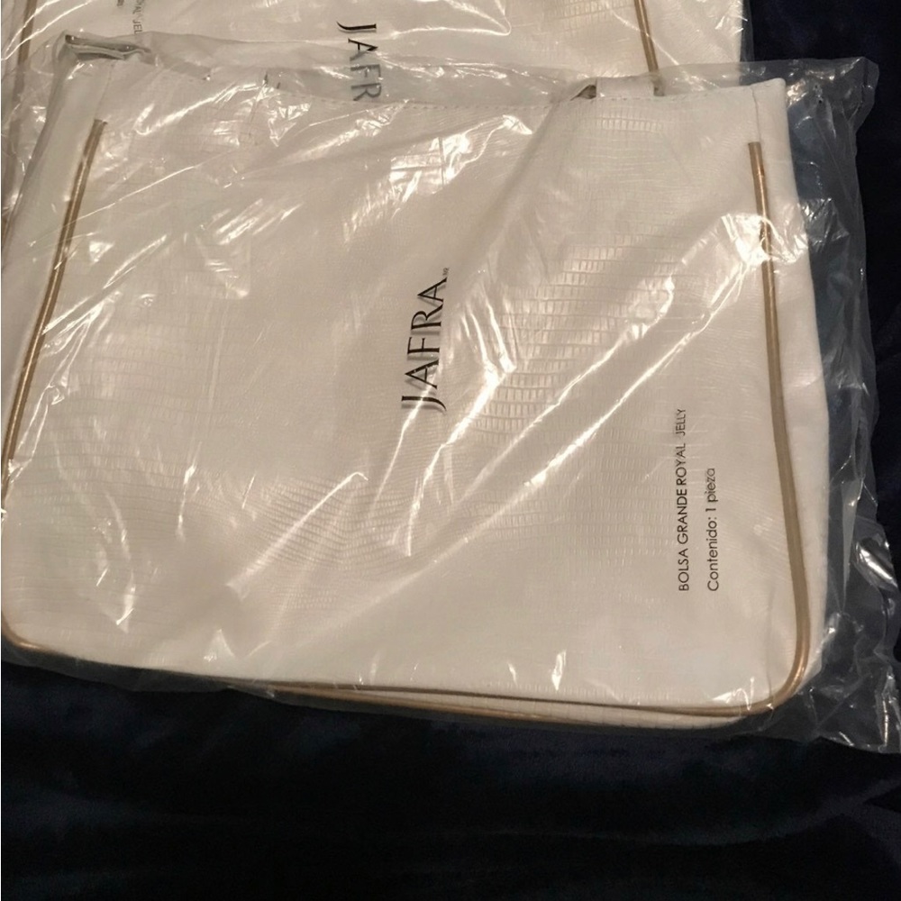 Jafra Makeup Tote Medium Tote Bag, Color Cream, Zipper Closure, Brand New In ori